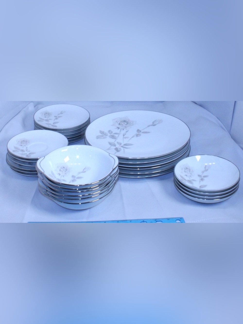 Vintage NORITAKE Fine China Partial Set MELROSE #6002 Porcelain Platinum